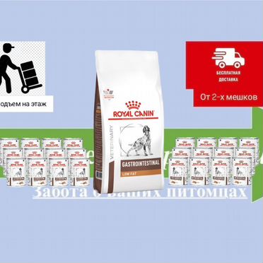 Royal Canin Gastrointestinal Low Fat 12 кг