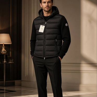 Кардиган Moncler мужской черный LUX качество
