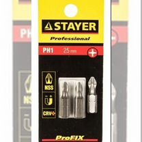 Биты stayer c хвостиком С 1/4 рн №1 25мм 2шт, Ростов-на-Дону